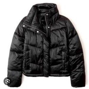 Abercrombie Black cropped Puffer Jacket